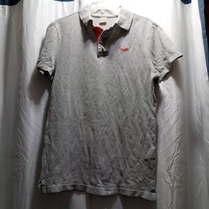 Hollister Gray Polo with Red Detail